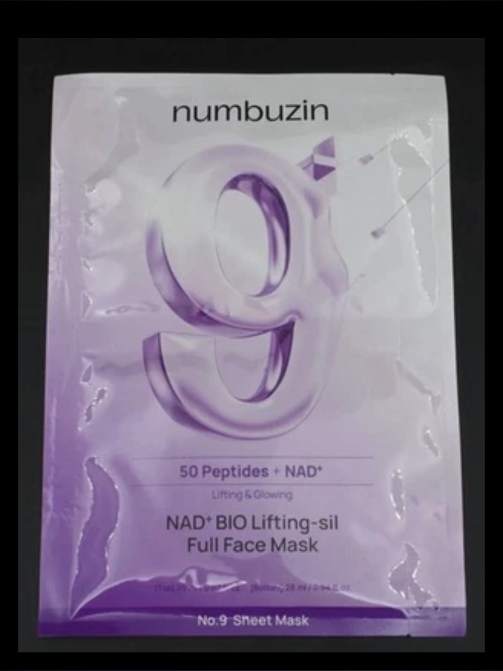 Numbuzin 9 NAD+ BIO Lifting-sil Full Face Mask Sheet 4 count Masks - NEW